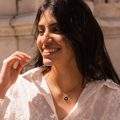Collier personnalisé Etoile du Nord plaqué or merci maman