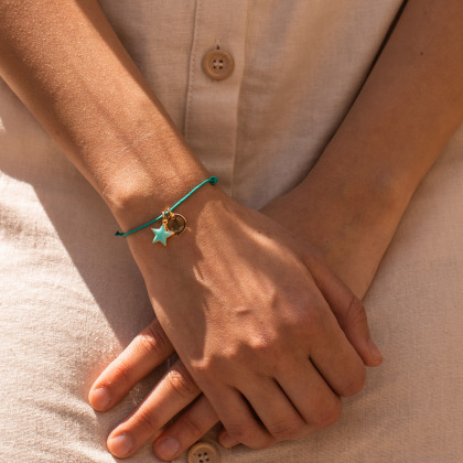 Pulsera personalizada con estrella de esmalte merci maman