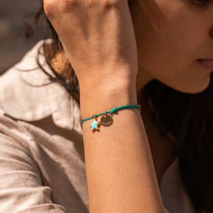 Pulsera personalizada con estrella de esmalte merci maman