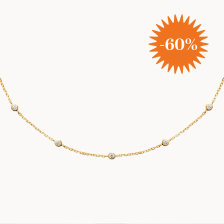 Crystal Solitaire Necklace gold plated merci maman