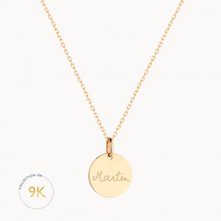personalised 9 carat gold disc necklace merci maman