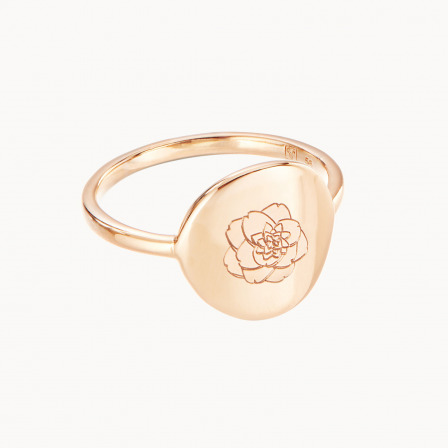Personalisierter Geburtsblumen Siegelring vergoldet merci maman