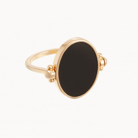 personalisierter emaille Flip Ring vergoldet merci maman