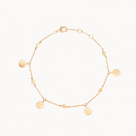 Personalisiertes Boho Armkettchen vergoldet merci maman
