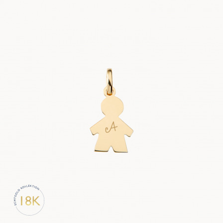 Personalisierter 750er Gold Mini Jungen Anhänger merci maman