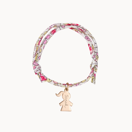 Personalisiertes Mini Mädchen Liberty Armband für Kinder vergoldet merci maman