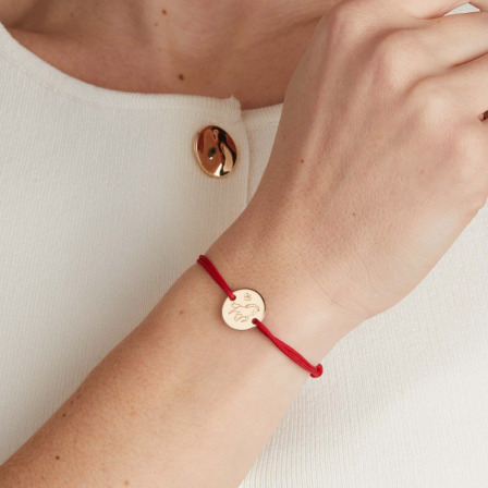 Personalisiertes Chinesisches Tierkreiszeichen Armband vergoldet merci maman