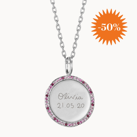 Personalisierte Pink October Bestseller Halskette vergoldet merci maman