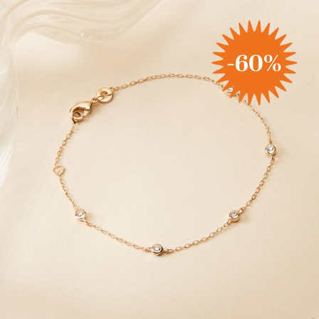 Pulsera de cadena Solitario Cristal
