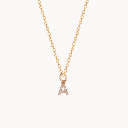 Mini Kristall Buchstaben Charm Halskette merci maman