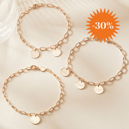 Personalisiertes Dainty Love Links Gliederarmband vergoldet merci maman