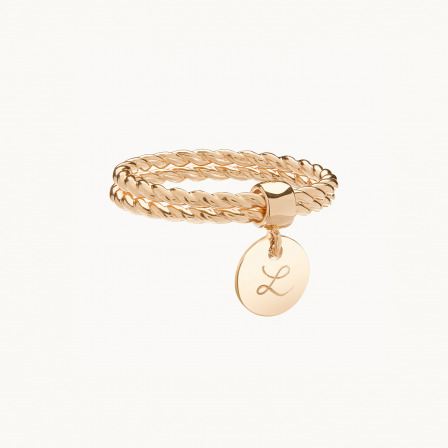 Anello personalizzato doppio Legami placcato oro merci maman