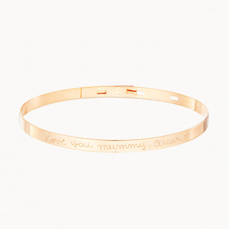 Personalisierter flacher Armreif vergoldet merci maman