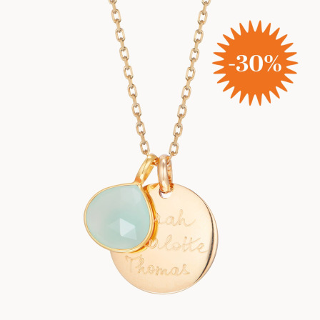 Personalisierte Aqua Chalcedon Edelstein Halskette