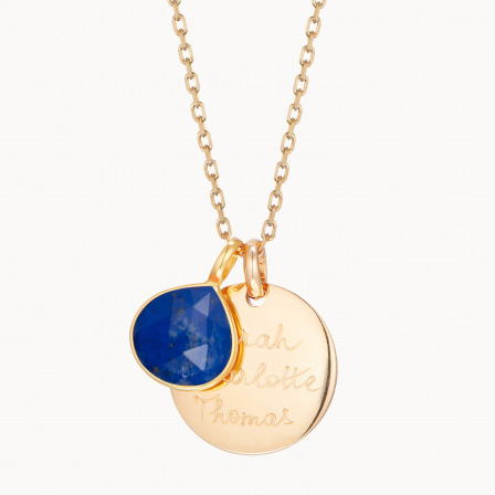 Personalisierte Lapislazuli Edelstein Halskette