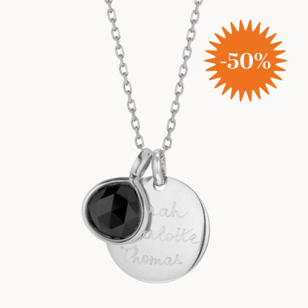 Collana personalizzata con pietra semi-preciosa onice nera