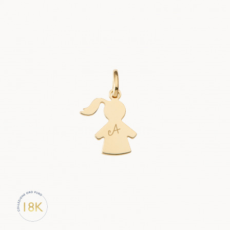 Charm personalizzato bambina in oro massiccio 18 carati merci maman