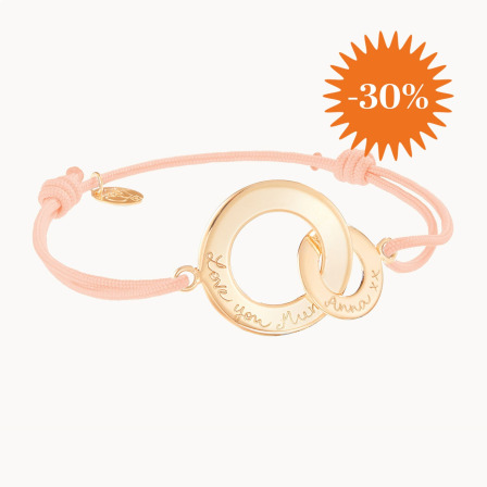 Personalised Intertwined Bracelet gold plated merci maman