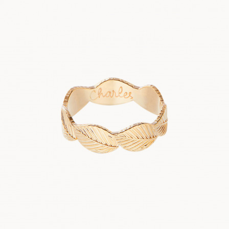 personalisierter ring im blattdesign vergoldet merci maman