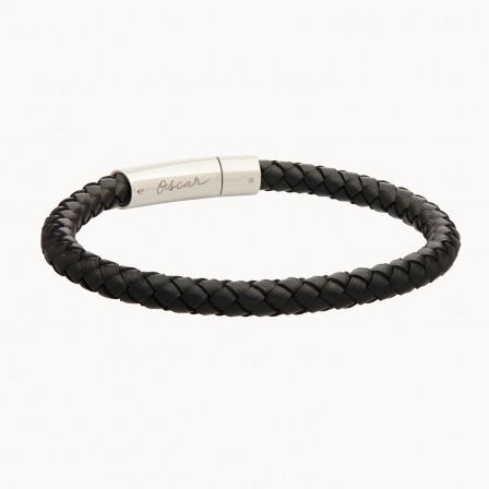 Personalisiertes großes Lederarmband für Männer merci maman