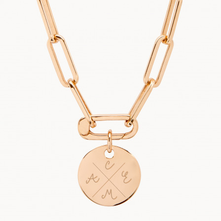 Personalisierte Love Links Kompass Halskette vergoldet merci maman