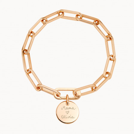 Personalisiertes Love Links Gliederarmband vergoldet merci maman
