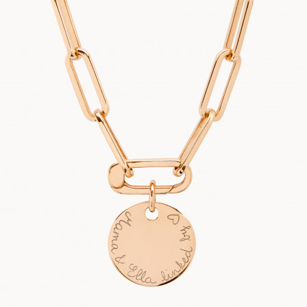 Personalisierte Love Links Gliederkette vergoldet merci maman