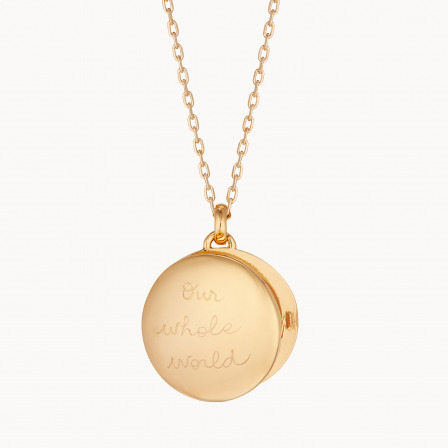 Personalisierte Medaillon Halskette vergoldet merci maman