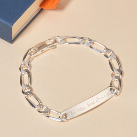 Personalisiertes Panzerarmband für Männer sterlingsilber merci maman