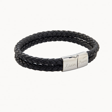 Personalisiertes doppeltes Lederarmband für Männer merci maman