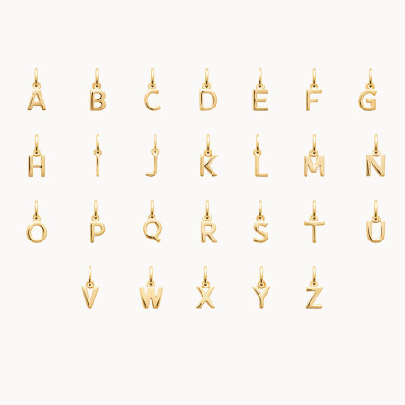Kaufen Sie einen Mini Buchstaben Anhänger vergoldet merci maman