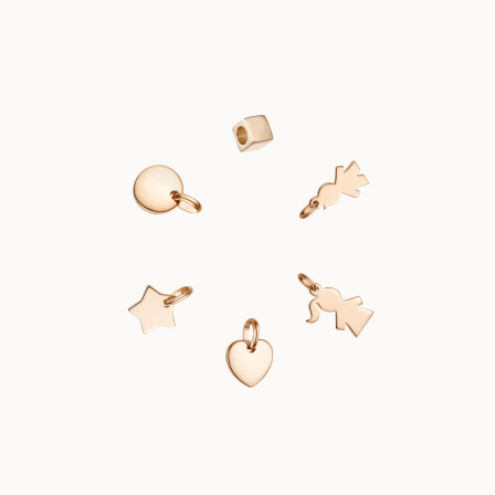 Einzelner, personalisierter Mini Charm vergoldet merci maman