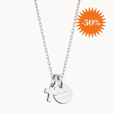 Collana personalizzata con Mini Croce in argento merci maman