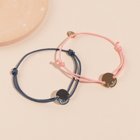 Personalisierte Mini Pastille Armband vergoldet merci maman