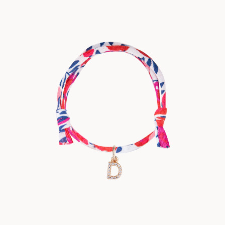Mini Kristall Buchstaben Charm Liberty Armband vergoldet merci maman