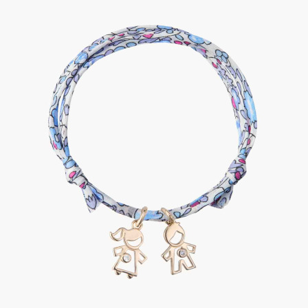 Mini Kristall Familien Liberty Armband vergoldet merci maman
