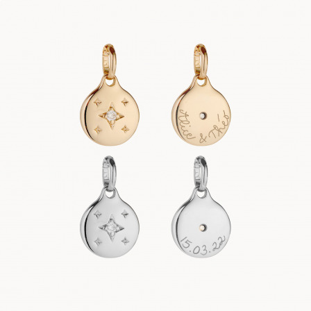 personalised mini crystal star charm gold plated merci maman