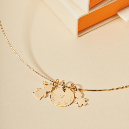Personalisierte Mama Omega Halskette vergoldet merci maman