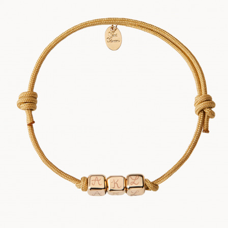 Personalisiertes Würfel Armband vergoldet merci maman