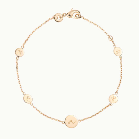 Personalisiertes Pastille Armkettchen vergoldet merci maman