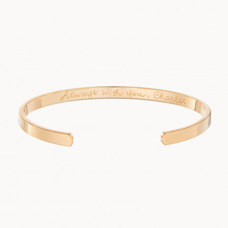 Personalisierter offener Armreif vergoldet merci maman