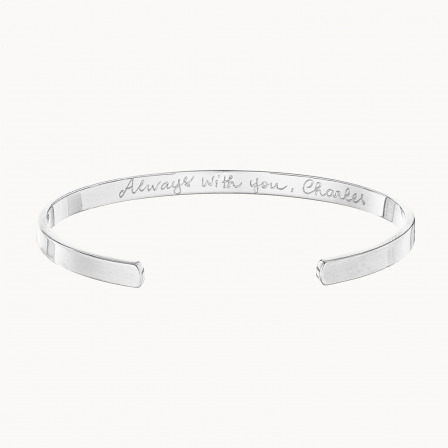 personalisierter offener armreif für männer sterlingsilber merci maman