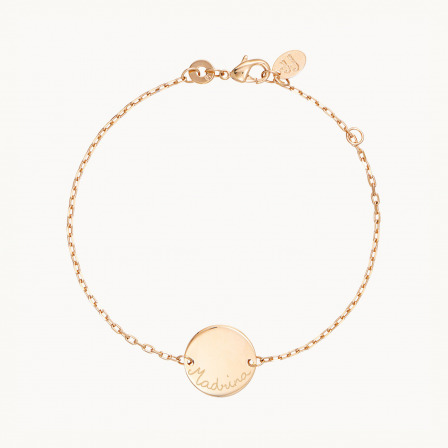 Pulsera de Cadena con Pastilla Personalizada para Madrina bano de oro amarillo merci maman