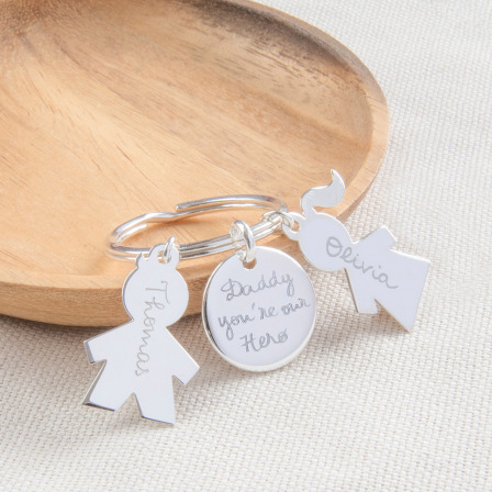 Personalisierter Family Charm Schlüsselanhänger sterlingsilber merci maman