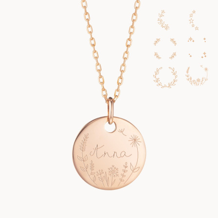 Personalisierte Halskette mit Dekoration vergoldet merci maman