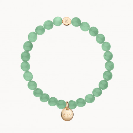Personalisiertes Mini Charm Halbedelstein Armband  vergoldet merci maman