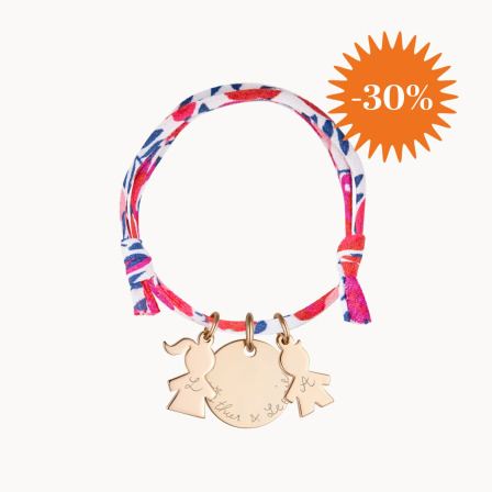 Personalisiertes Mama Liberty Armband vergoldet merci maman
