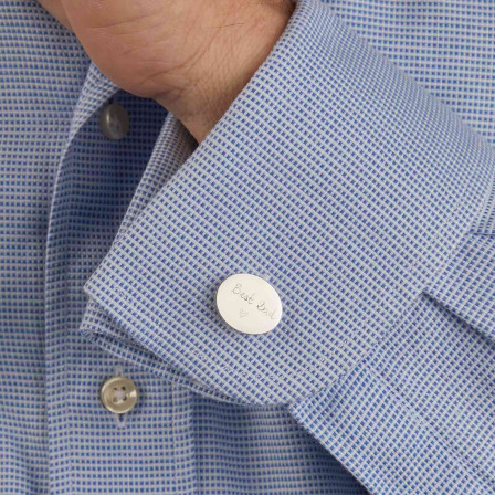 Personalisierte ovale Manschettenknöpfe aus Edelstahl merci maman