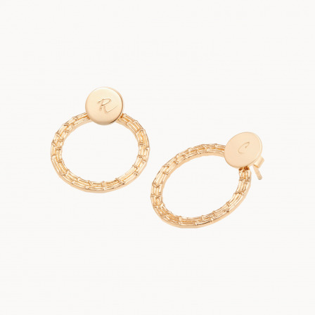 Boucles d'oreilles Galilée personnalisées plaqué or merci maman