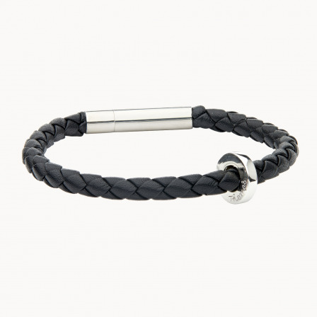Personalisiertes Unity Lederarmband für Männer sterlingsilber merci maman
